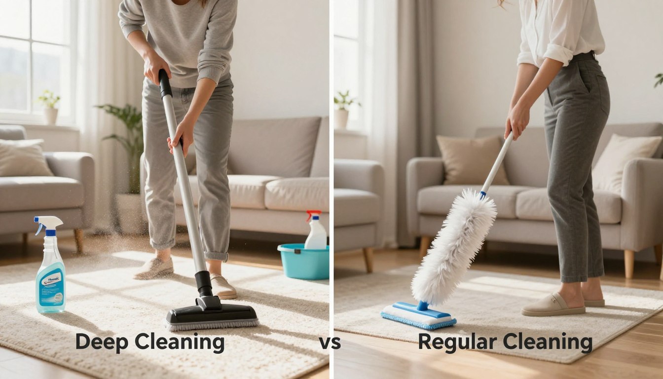 Deep Cleaning vs Regular Cleaning